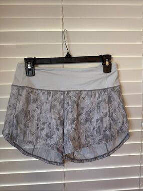 lululemon athletica Light Gray Patterned Athletic Shorts
